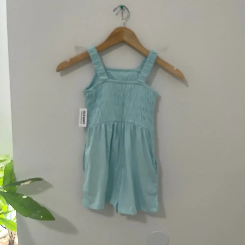 NEW Old Navy Girls Light Blue Smocked Romper Size Small